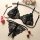 Lace sexy bikini set with open-crotch thong - romantic lingerie sleepwear for women, plus size 3-piece gift set