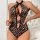 Sexy leopard lace bodysuit for women, featuring bold animal print design with heart-shaped embellishments, perfect for adding...