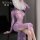 Feimu purple lace cheongsam lingerie - sheer seductive sexy pure-delight erotic outfit 6722, elegant design with sheer fabric...
