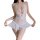 Midnight temptation lace bodysuit - sexy open-crotch womens sleepwear set with sheer cutouts & uniform style