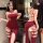Feimu sexy lace rose one-shoulder backless bodycon nightdress - red floral sleepwear set zy188, elegant design with lace deta...