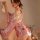 Elegant cherry blossom design, silky fabric, plus size japanese kimono-style robe set for intimate moments.