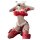 Sexy 2023 new year red velvet reindeer-themed bodysuit with mesh costume outfit, featuring festive design and playful style.