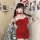 Sexy red sequined bodysuit with bunny ears, perfect for festive nights. ideal as christmas bunny girl lingerie set, seductive...