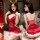 Sexy red velvet christmas lingerie set featuring padded bra and matching bottoms, perfect for role play costumes.