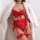 Tinghao 2026 chinese new year red lingerie set featuring sexy bow lace garter belt outfit with elegant design and luxurious w...