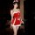 Red velvet sexy christmas lingerie dress - holiday party role play sleepwear, pure & tempting costume with bunny ears and whi...
