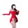 Elegant red off-shoulder dress featuring side waist drawstring, perfect for new year eve nightwear with vibrant feminine styl...