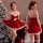 Sexy velvet red christmas lingerie set with reindeer headband, perfect for new year, halloween, and date nights