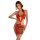 Vintage chinese floral design, strapless bodysuit with chest-revealing cut, sensual holiday outfit.