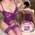 Sexy purple manyan new year lingerie set featuring lace corset, backless design, underwire push-up bra, and matching garter b...