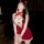 Sexy xintao new year lingerie dress featuring sheer velvet, high slit, and deer motif, perfect for date night or sleep.