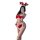 Red new year bunny lingerie set featuring a sexy no-remove rabbit girl bodysuit with matching accessories, perfect for festiv...