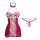 Mannyan sexy lace cheongsam bodysuit - sheer halter neck, mandarin collar & high slit red new year lingerie