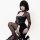 Genuine cloud lingerie black mesh leather mini dress - sexy tight bodycon skirt for bold & alluring looks