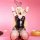 Glossy pvc bunny girl costume set featuring a shiny bodysuit with rabbit ears, perfect for cosplay or bedroom fun.