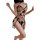 Woman wearing sheer butterfly-embroidered lingerie set with vintage qipao-style design, back view showing floral lace and str...