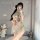 Zieequu ziqu sheer lace sleepwear set - sexy vintage-inspired transparent nightgown with embroidery, romantic bedroom lingeri...