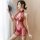 Elegant lace split costume set featuring vintage-inspired cheongsam design with intricate embroidery and mesh detailing, perf...