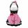 Starry night kitty cat lingerie set featuring a maid costume with a pink and white checkered apron, red bow tie, and headband...
