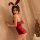 Sexy red bunny-themed christmas lingerie set, perfect for holiday role play. includes cute bunny ears and festive design. ide...