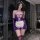 Adorable maid-themed sheer mesh lingerie set featuring a peekaboo design, no-remove outfit with lace accents and stockings, p...