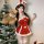 Adorable reindeer christmas cosplay bunny girl outfit - red holiday lingerie set with bunny ears and teddy bear accessory