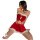 Sexy santa-themed dress set featuring strapless bra top and mini skirt with fluffy trim, perfect holiday costume outfit.