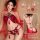 Ancient chinese style lingerie set - silk butterfly belly dance doudou with peony embroidery & sheer sexy outfit