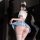Woman in chao mu pure sailor-style lingerie set with flirty pleated skirt and jk-inspired sensual design, posing playfully.