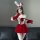 Sexy gold velvet christmas bunny-themed lingerie set, festive new year role play outfit for women.