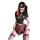 Woman in chaomu temptation lingerie set featuring a black crop top, red plaid pleated skirt, and matching thigh-highs with se...