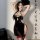 Elegant modified cheongsam with high slit, backless halter top, embroidered details, perfect for evening wear.