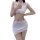 A woman models a chinese-style sexy lingerie set featuring a transparent lace flagpole costume with erotic cut-outs and vinta...