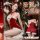 Sexy christmas lingerie set - velvet red dress with white fur trim and sexy straps, perfect for holiday occasions