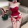 Sexy christmas bodysuit set featuring bunny girl costume with corset top and mini skirt, perfect for role play and cosplay.