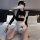 Cute lolita maid costume for women featuring a sexy lacy bodysuit with sheer cutouts and teasing design, perfect for themed e...