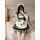 Cute maid costume dress with cat ears - plus size lolita cosplay outfit for women, featuring ruffled sleeves, apron, and play...