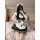 Cute maid costume dress with cat ears - plus size lolita cosplay outfit for women, featuring ruffled sleeves, apron, and play...