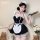Cute maid costume lingerie set - sexy steel-boned push-up sleepwear for women, seductive uniform outfit featuring black and w...