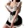 Cute maid sleepwear set featuring a charming black and white design with ruffled details, perfect for a sexy schoolgirl-inspi...