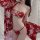 Sexy lace lingerie set featuring low-cut top and matching bottoms, paired with a red floral kimono-style robe for women.