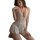 Woman wearing enchanting fairy lace sleep dress with open-crotch design, romantic and sexy lingerie for women.