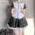 Anime-inspired cosplay outfit featuring a fantasy romance maid dress with cute pure-yuri elements, perfect for lolita enthusi...