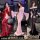 Feimu night banquet mesh bodysuit - seductive fish tail sheer lace thong dress with backless cutouts in red, pink, and black ...