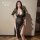 Feimu plus size deep v-slit sheer lace dress - sexy lingerie with cheeky cutout & no-remove design