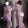 Feimu purple lace cheongsam lingerie - sheer seductive pure-delight erotic set, revealing chest design