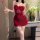 Feiniao moon gazer sexy lace sleepwear set - thin seductive cami & skirt for women, push-up nightdress