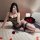 Feiniao moon gazer sexy lingerie set featuring sheer mesh lace slip dress with black stockings, perfect for seductive sleepwe...