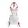 White and red nurse lingerie set with skirt, lace trim, and bow details for women.